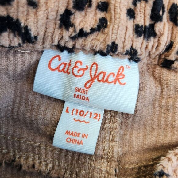 Target Cat & Jack Girls Brown Leopard Print Skirt Button Down Front Large 10/12 - Picture 2 of 9